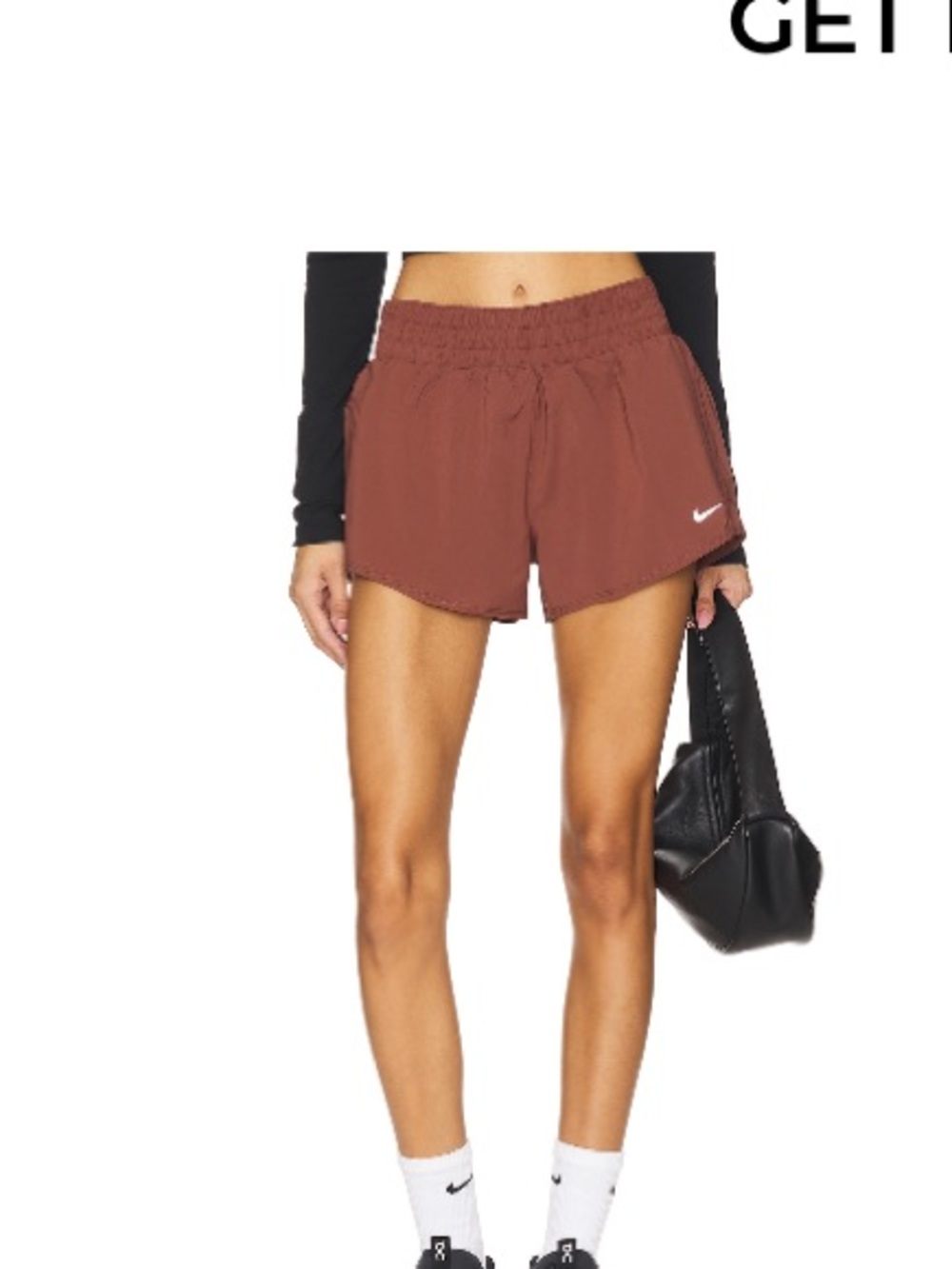 Nike Women's Athletic Shorts in Red Sepia with Reflective Silver